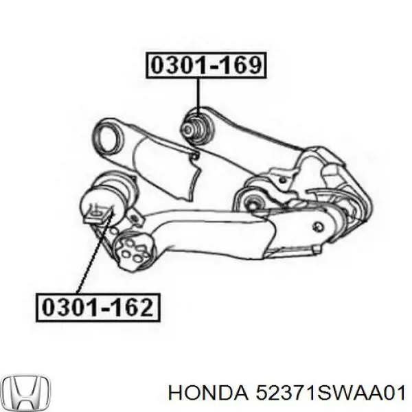 Barra oscilante, suspensión de ruedas, trasera izquierda 52371SWAA01 Honda
