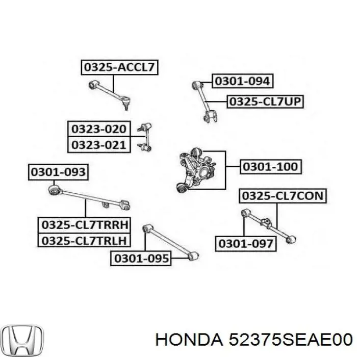 Barra de dirección, eje trasero, izquierda para Honda Accord (CM, CN)