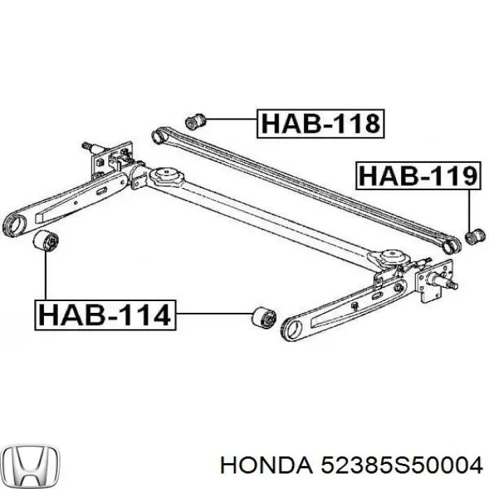 52385S50004 Honda suspensión, cuerpo del eje trasero