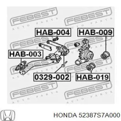 52387S7A000 Honda perno de fijación, brazo oscilante inferior trasero,interior