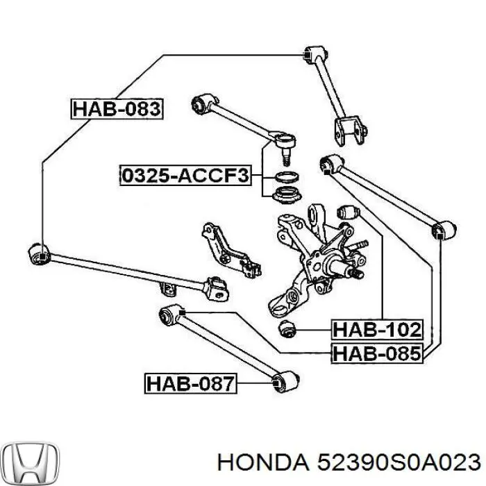 52390S0A023 Honda brazo suspension inferior trasero izquierdo/derecho