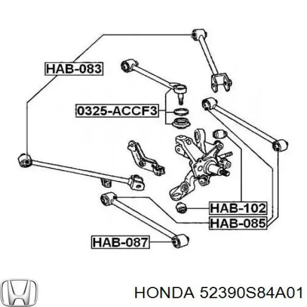Brazo superior de suspensión trasera izquierdo/derecho 52390S84A01 Honda
