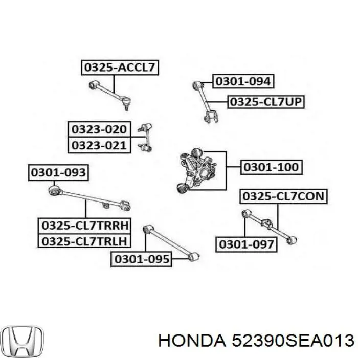 Comprar 52390SEA013 Honda Brazo superior de suspensión trasera izquierdo/derecho