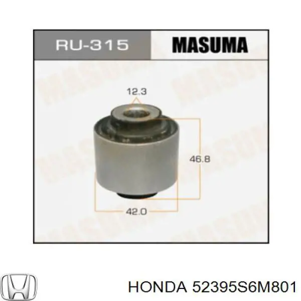 52395S6M801 Honda silentblock de brazo de suspensión trasero superior