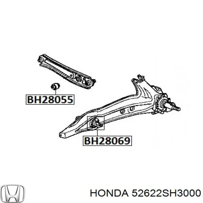 52622SH3000 Honda suspensión, brazo oscilante trasero inferior