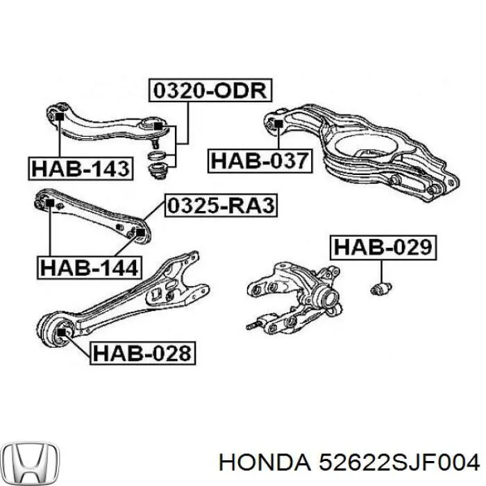 52622SJF004 Honda silentblock de amortiguador trasero