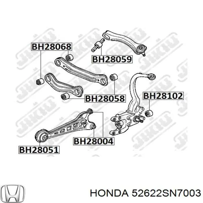 Buje de mangueta trasera Honda 52622SN7003 precio, desde 7,55 EUR