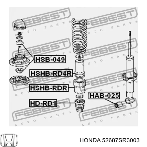 Guardapolvo del amortiguador trasero Honda 52687SR3003 precio, desde 5,72 EUR