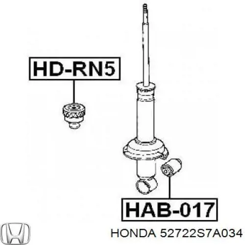 52722S7A034 Honda almohadilla de tope, suspensión trasera