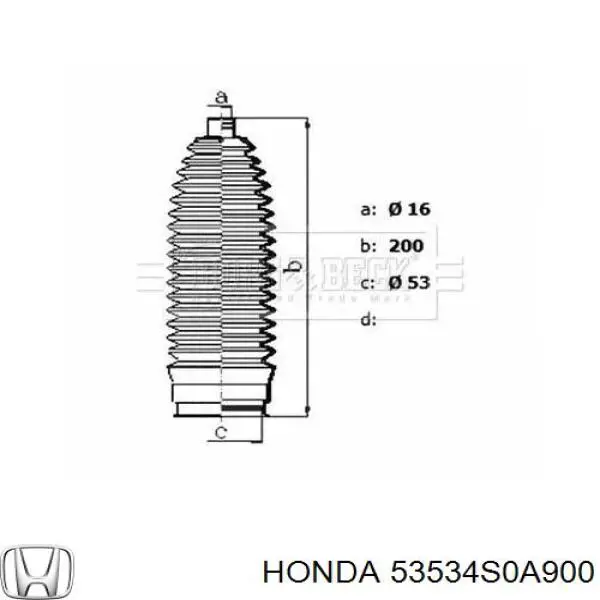 53534S0A900 Honda bota de direccion izquierda (cremallera)