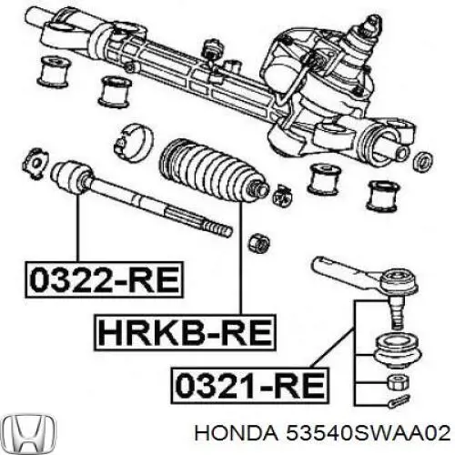 Comprar 53540SWAA02 Honda Rótula barra de acoplamiento exterior