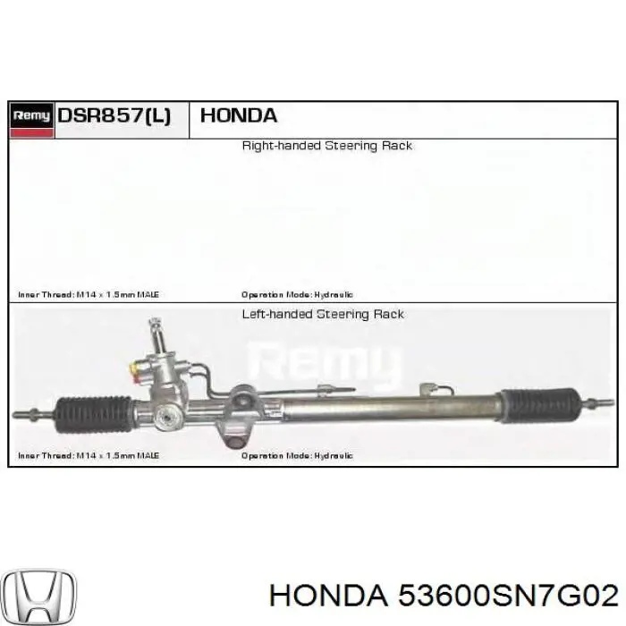 Comprar 53600SN7G02 Honda Cremallera