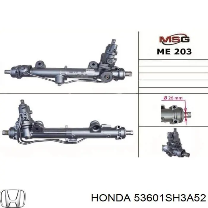 53601SH3A52 Honda cremallera de dirección