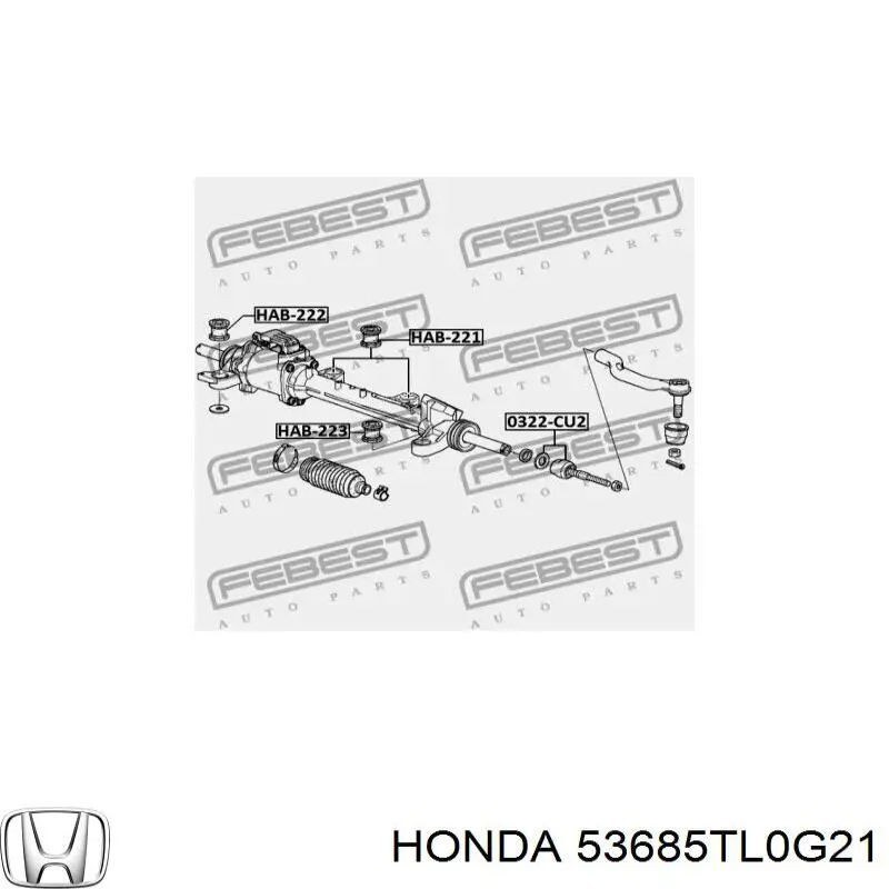 53685TL0G21 Honda silentblock de montaje del caja de direccion