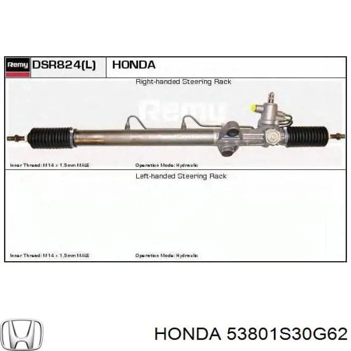 53801S30G62 Honda cremallera de dirección