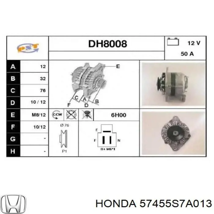 Sensor de freno, delantero izquierdo para Honda STREAM (RN)
