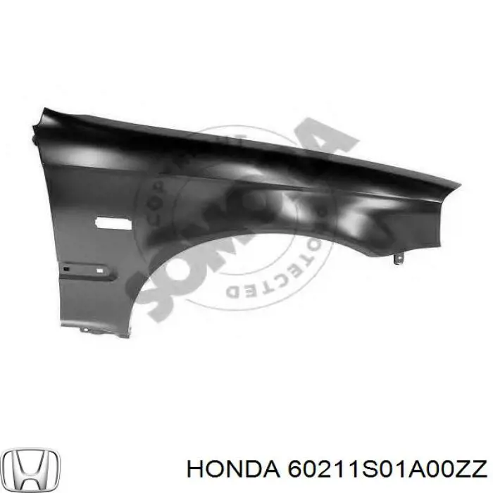 Guardabarros delantero derecho para Honda Civic (EJ9, EK3/4)