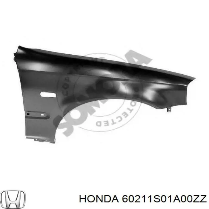 60211S01A00ZZ Honda guardabarros delantero derecho