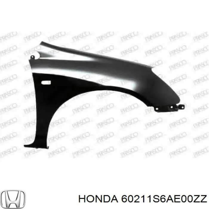 Guardabarros delantero derecho para Honda Civic (EU, EP)