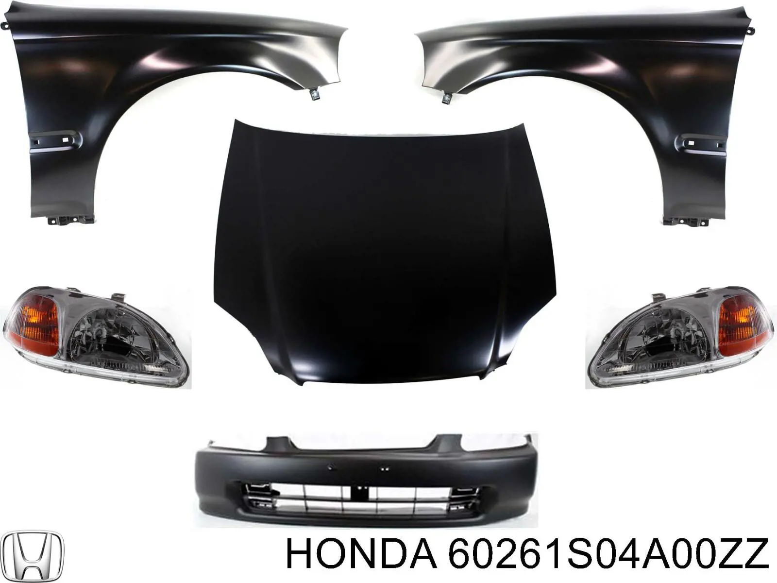 60261S04A00ZZ Honda guardabarros delantero izquierdo