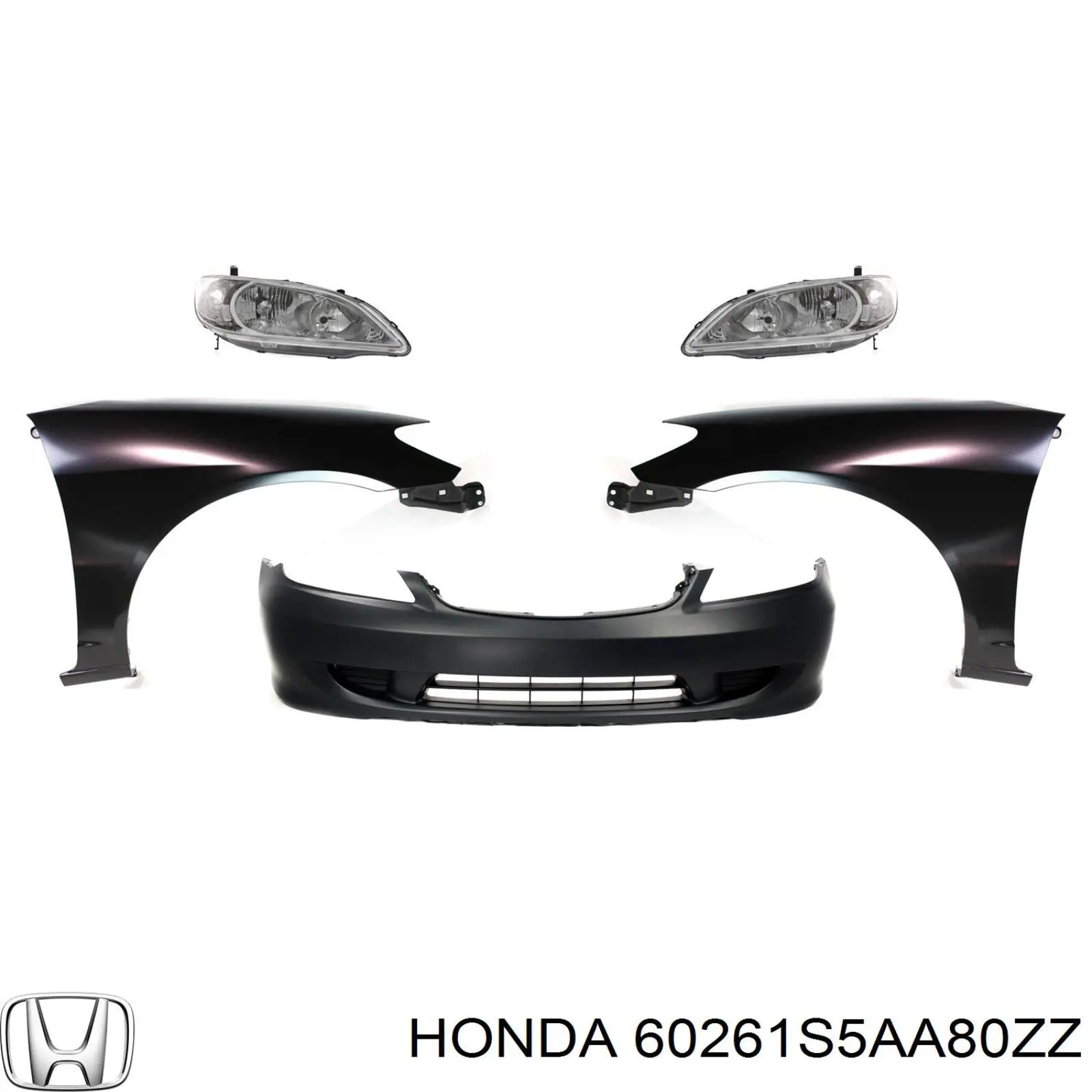 Guardabarros delantero izquierdo para Honda Civic (EN2, ES9)