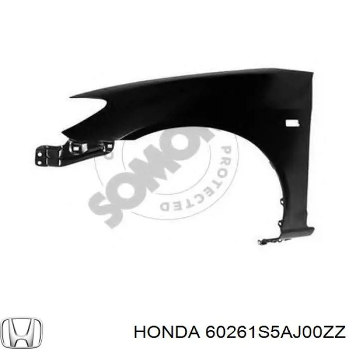 60261S5AJ00ZZ Honda guardabarros delantero izquierdo