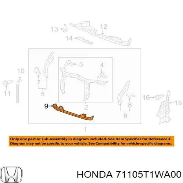 Soporte De Parrilla Del Radiador para Honda CR-V (RM)
