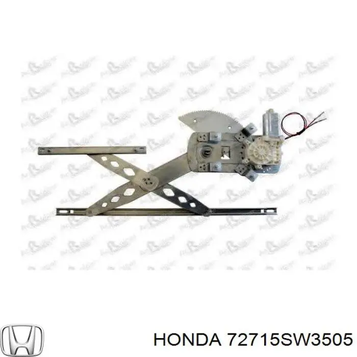 72715SW3505 Honda mecanismo de elevalunas, puerta delantera derecha