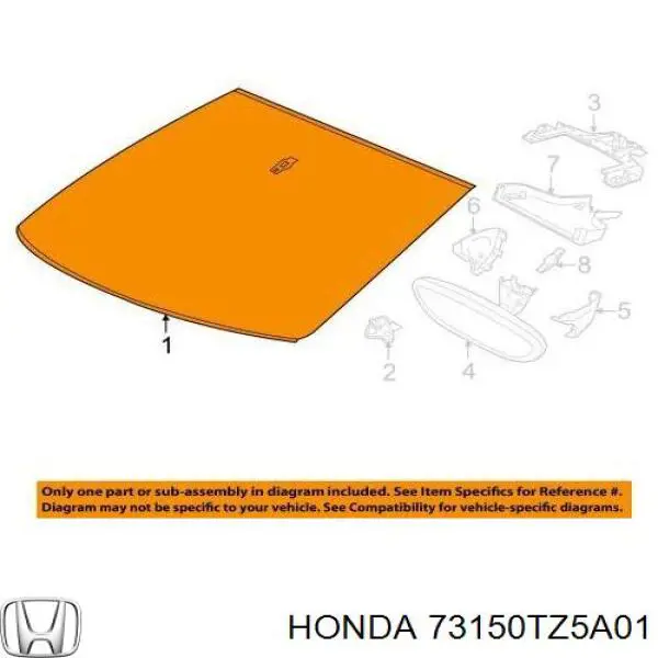73150TZ5A01 Honda moldura de parabrisas