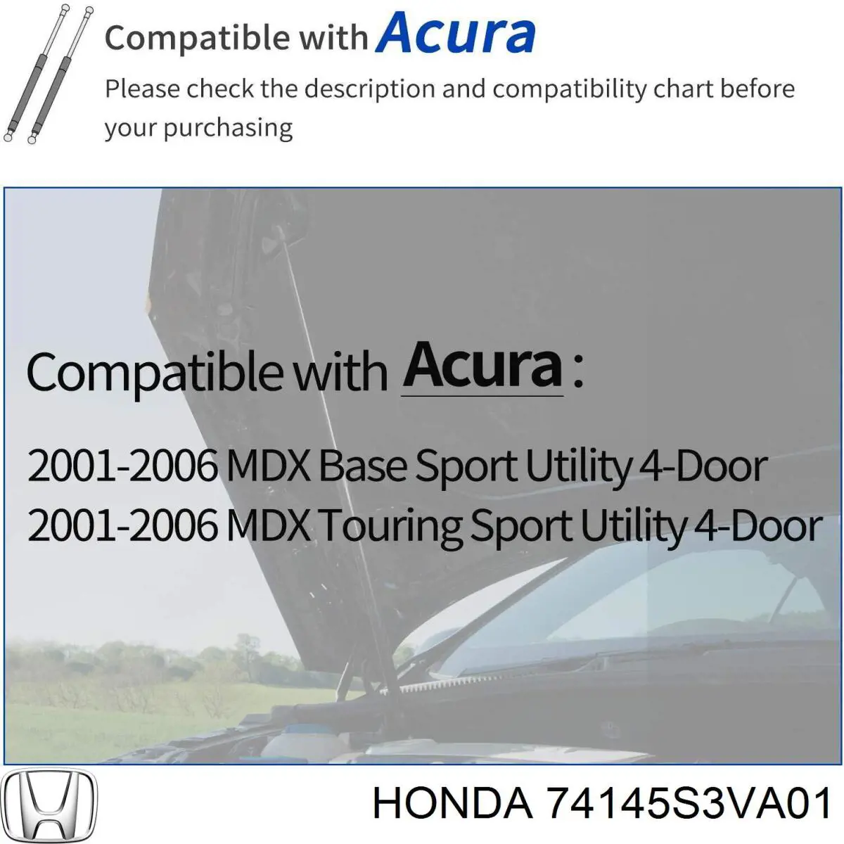 Muelle neumático, capó de motor Acura MDX 1 YD1