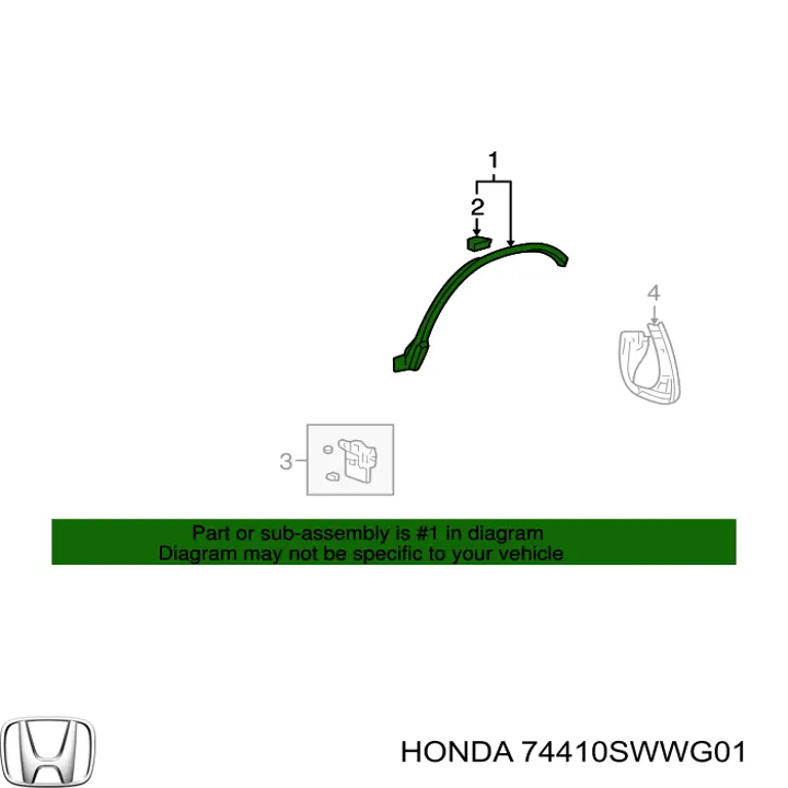 Aletín guardabarros trasero derecho para Honda CR-V (RE)