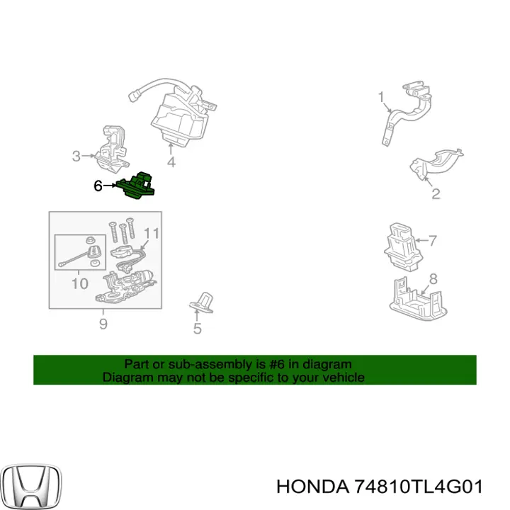 Botón de accionamiento del cierre de la tapa del maletero (puerta trasera 3/5) Honda 74810TL4G01 precio, desde  EUR