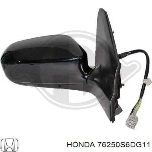 76250S6DG11 Honda espejo retrovisor izquierdo