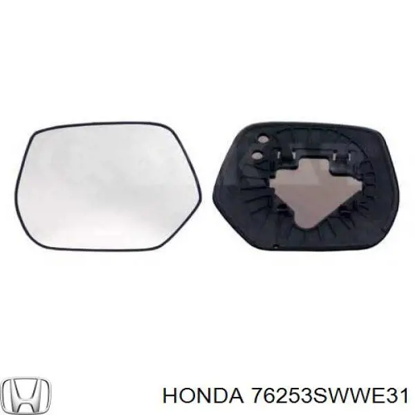 76253SWWE31 Honda cristal de espejo retrovisor exterior izquierdo