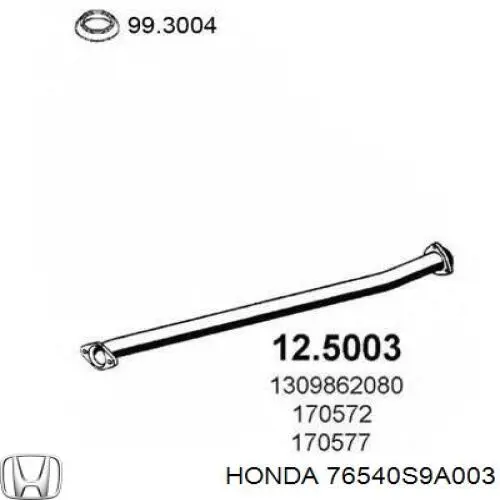 Comprar 76530S9AE01 Honda Varilla de limpiaparabrisas