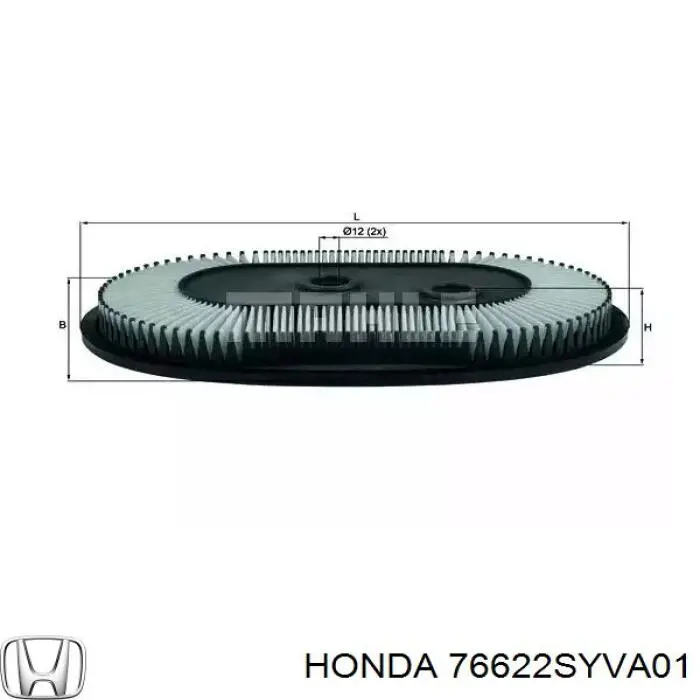 76622SYVA01 Honda goma del limpiaparabrisas lado copiloto