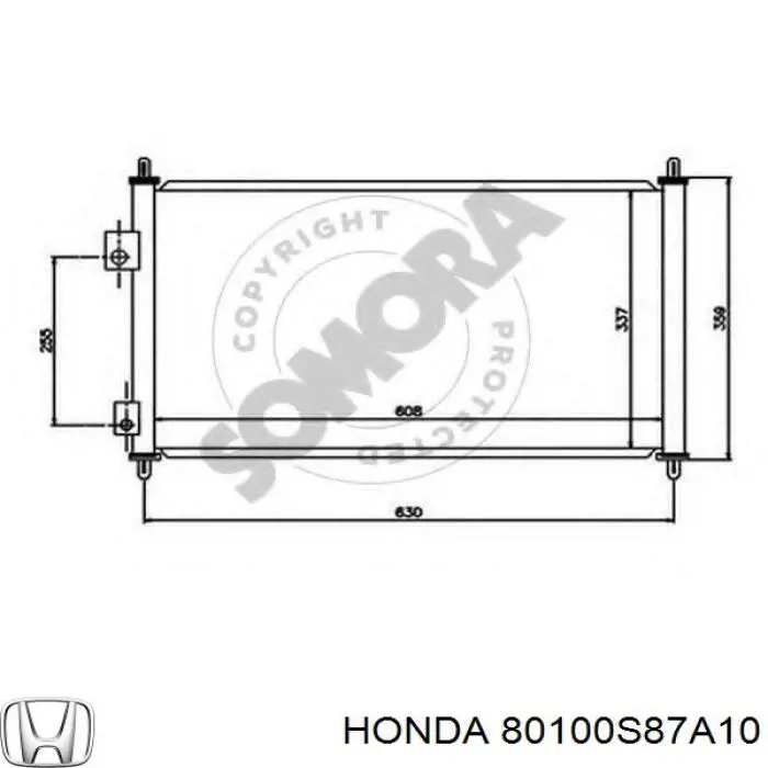 80100S87A10 Honda condensador aire acondicionado