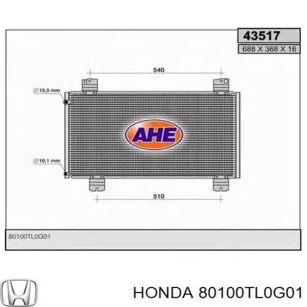 80100TL0G01 Honda condensador aire acondicionado
