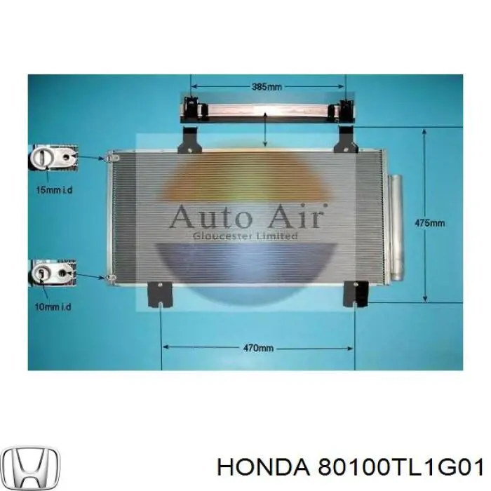 80100TL1G01 Honda condensador aire acondicionado