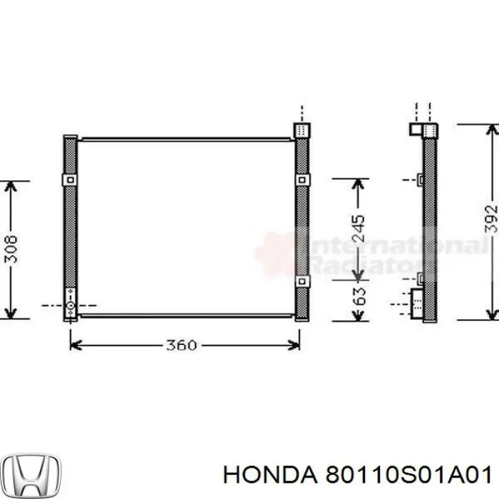 Condensador aire acondicionado 80110S01A01 Honda