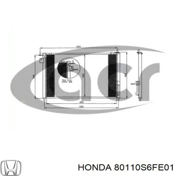 Aire acondicionado capacitor Honda 80110S6FE01 precio, desde 92,39 EUR