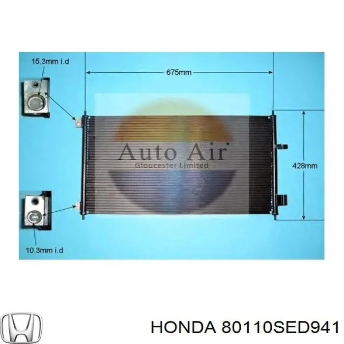 80110SED941 Honda condensador aire acondicionado