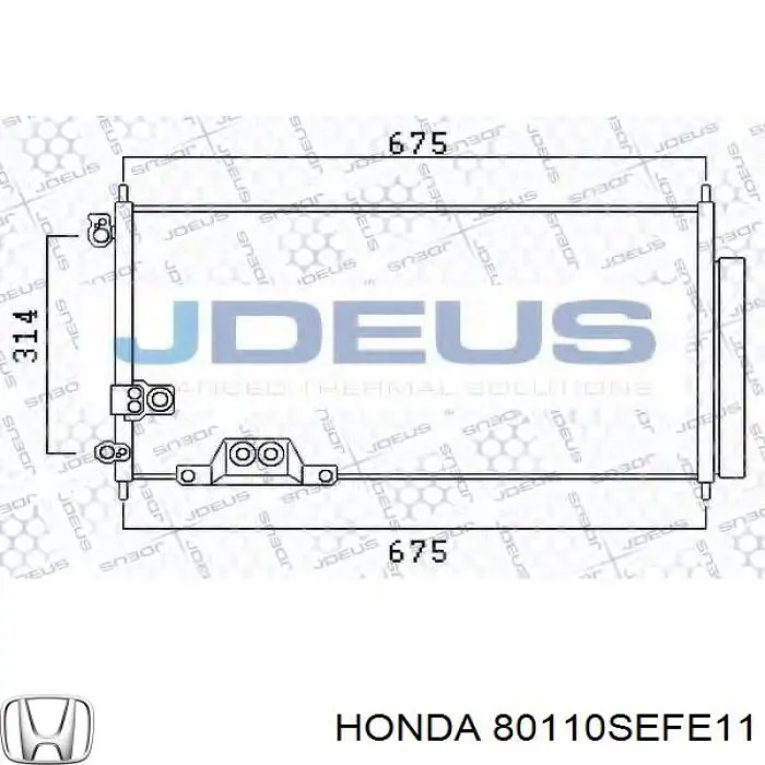 80110SEFE11 Honda condensador aire acondicionado