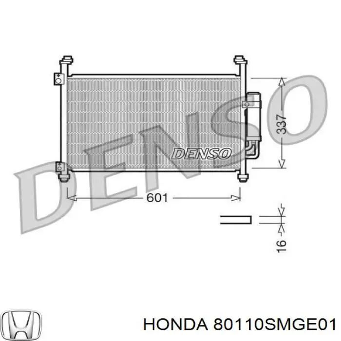 80110SMGE01 Honda condensador aire acondicionado