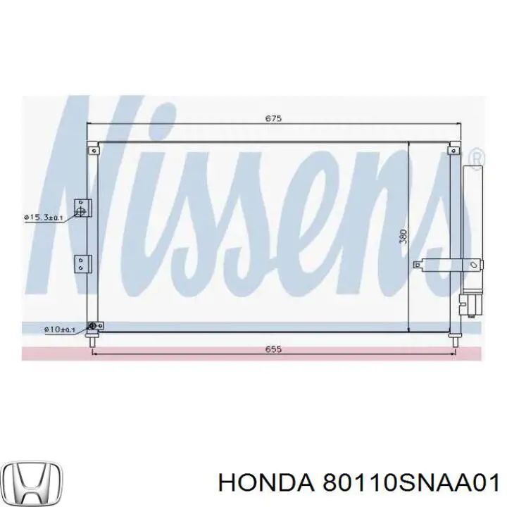 80110SNAA01 Honda Radiador de aire acondicionado