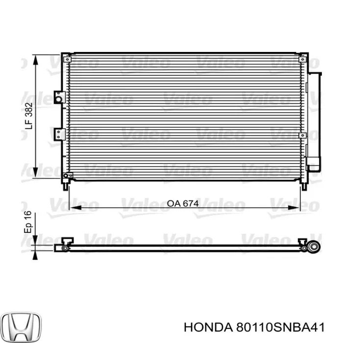 Comprar 80110SNBA41 Honda Condensador de aire acondicionado