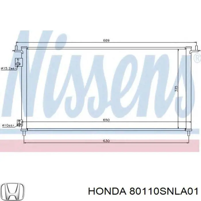 80110SNLA01 Honda condensador aire acondicionado