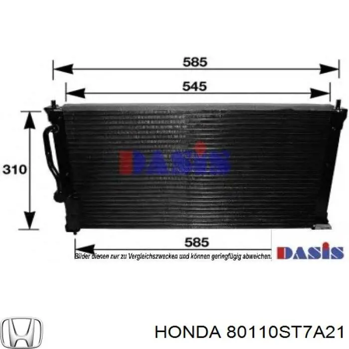 80110-ST7-A21 Honda condensador aire acondicionado