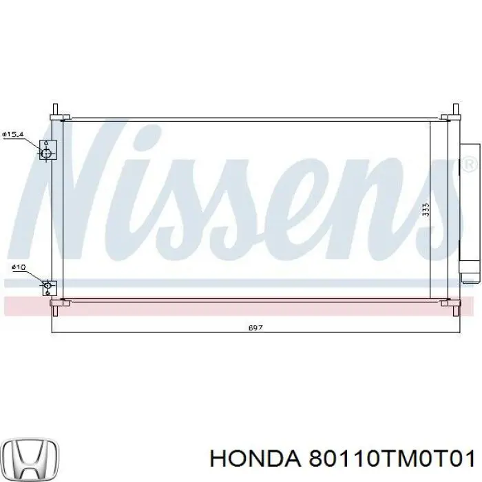 80110TM0T01 Honda condensador aire acondicionado