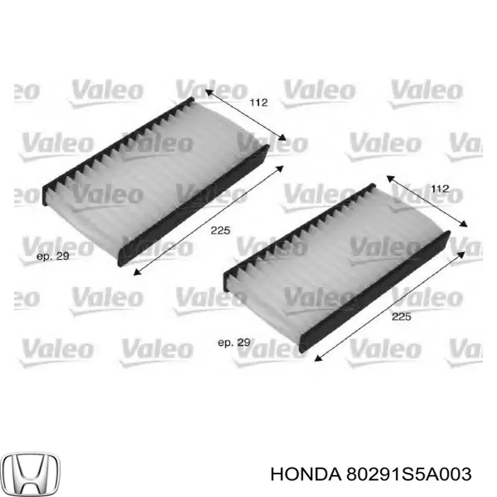 Filtro de habitáculo 80291S5A003 Honda